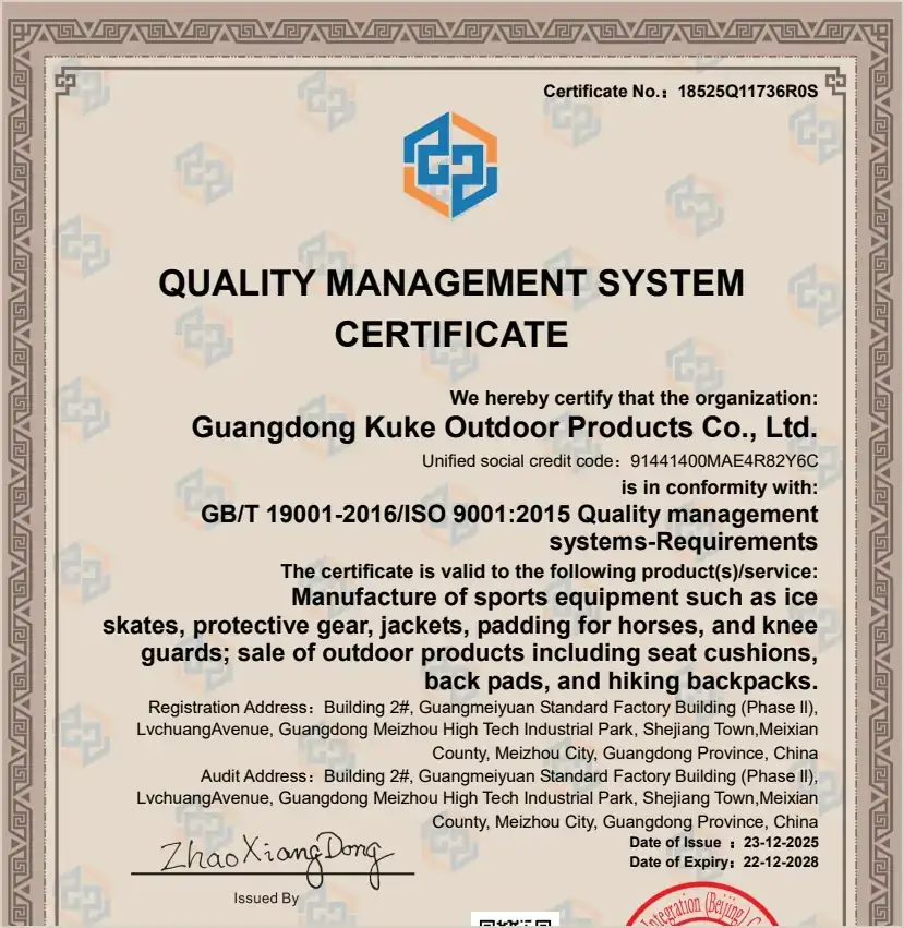 Vista previa del certificado ISO 9001:2015